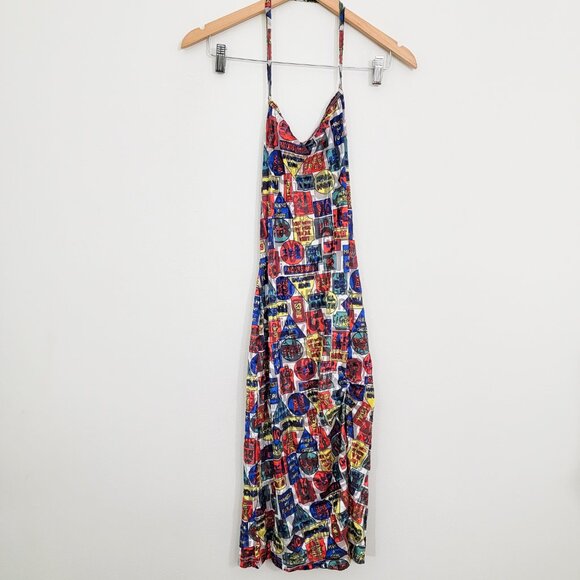 Fashion Brand Company Summer Love Signs Burnout Halter Dress Medium - Picture 1 of 8